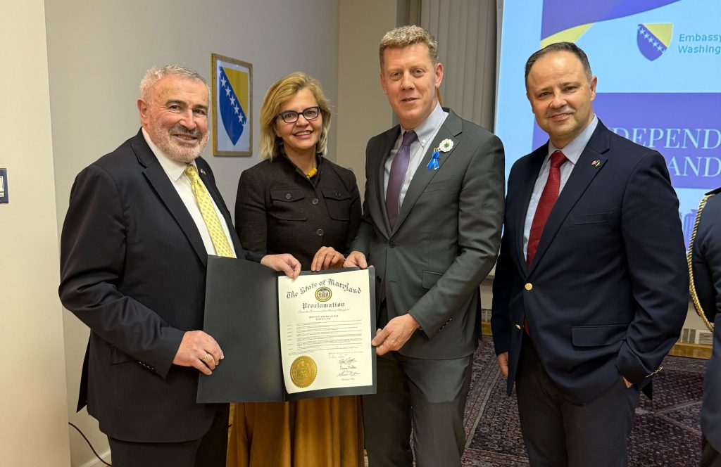 At the Embassy in Washington Maryland Proclaims March 1 Bosnian American Da